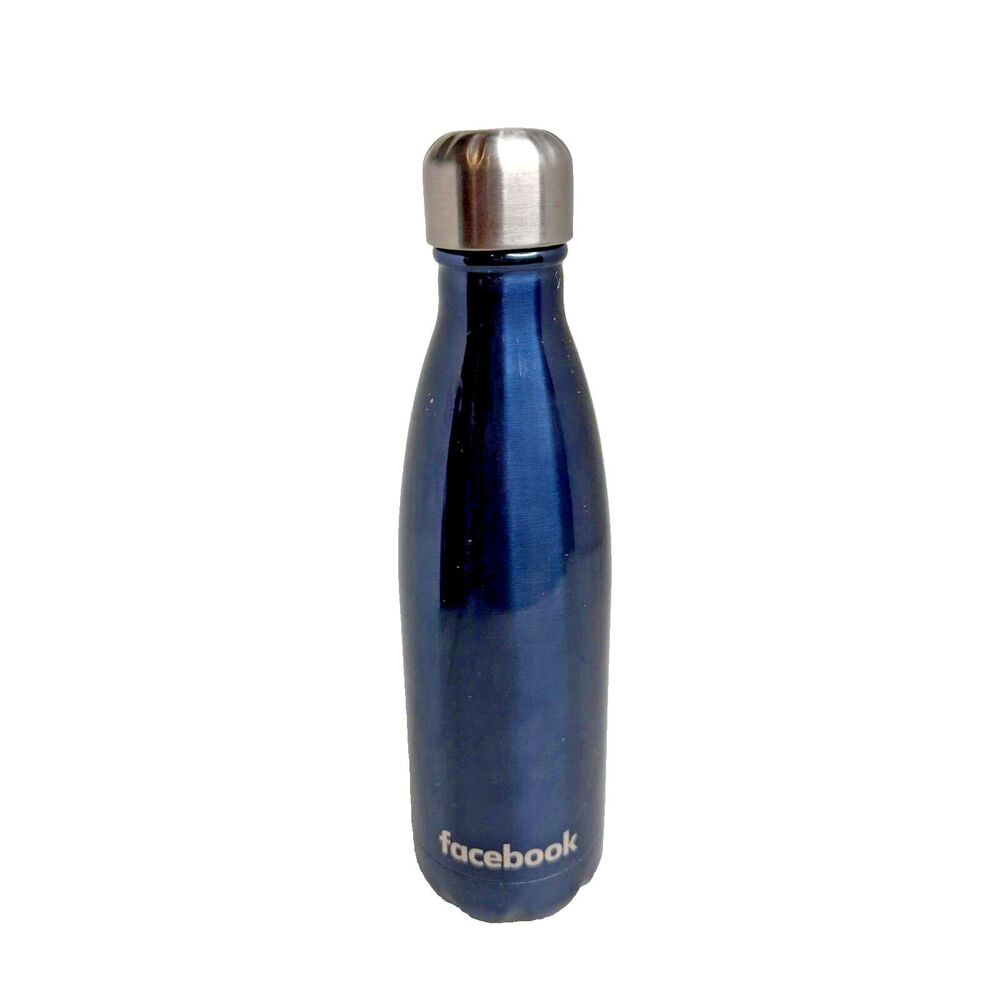 Facebook S’well 17oz Stainless Steel Blue Water Bottle Employee Narrow Neck